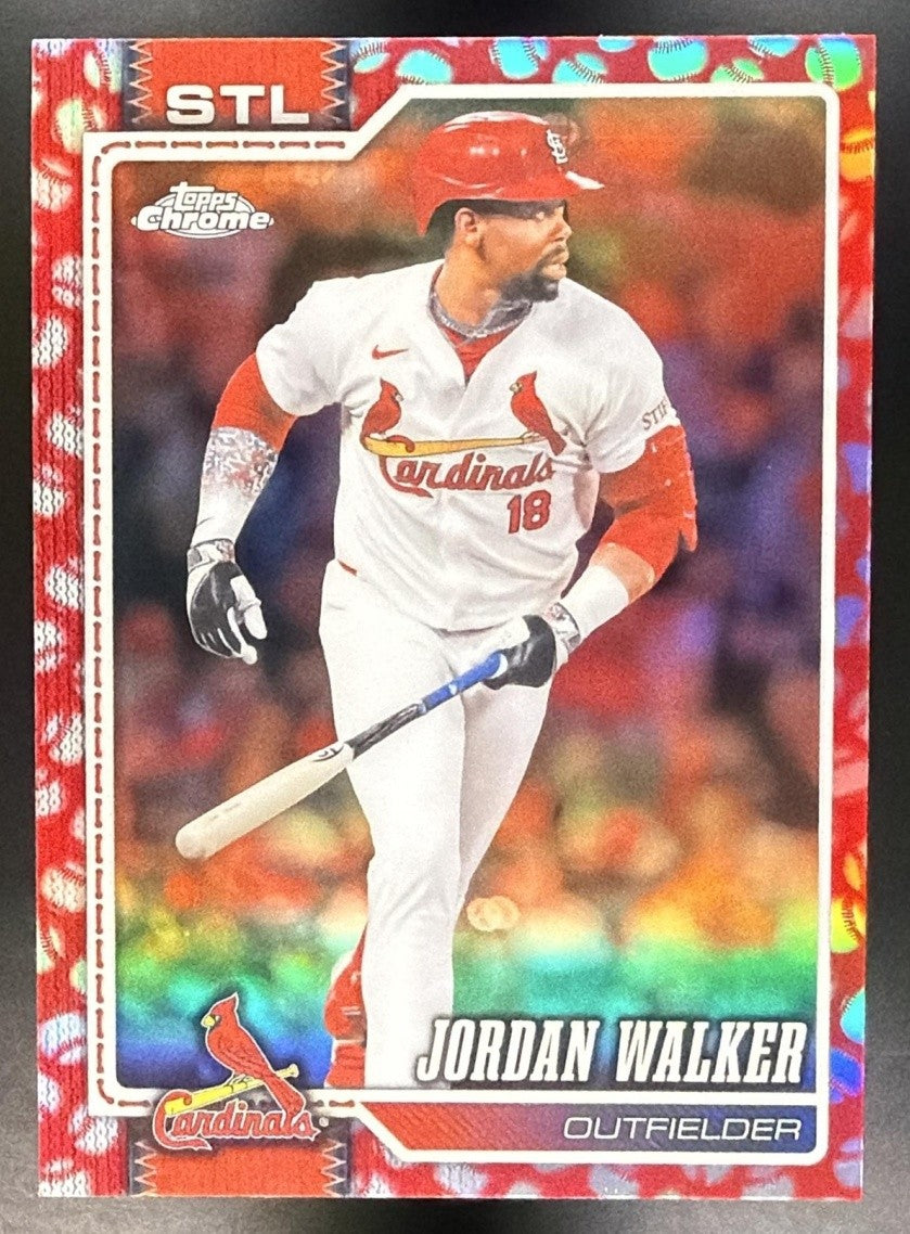 JORDAN WALKER 2026 TOPPS CHROME #221 BASEBALL SEAMS REFRACTOR CARDINALS