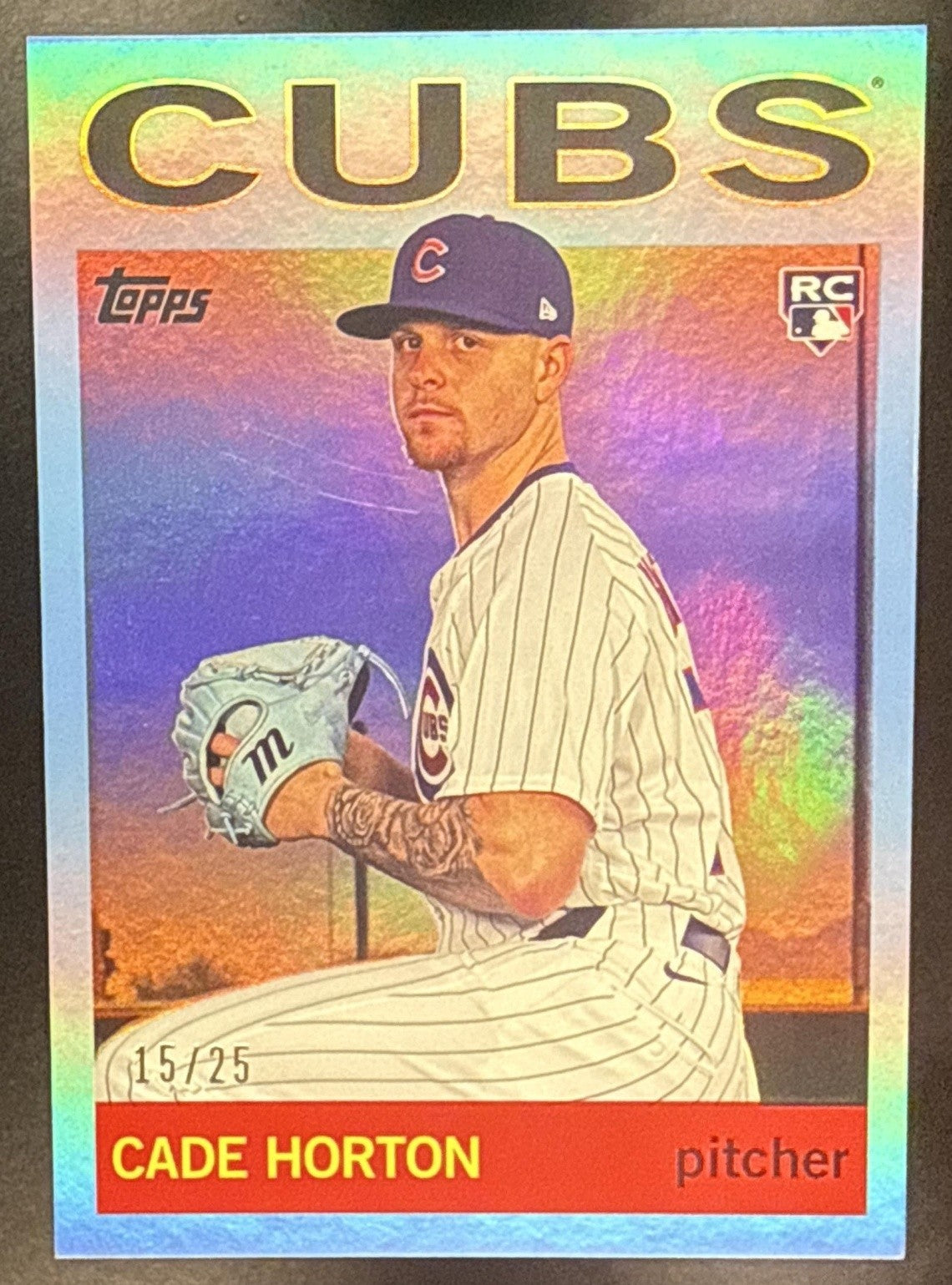 CADE HORTON 2025 TOPPS ARCHIVES #89 1964 DESIGN BLUE FOILBOARD 15/25 RC CUBS SSP