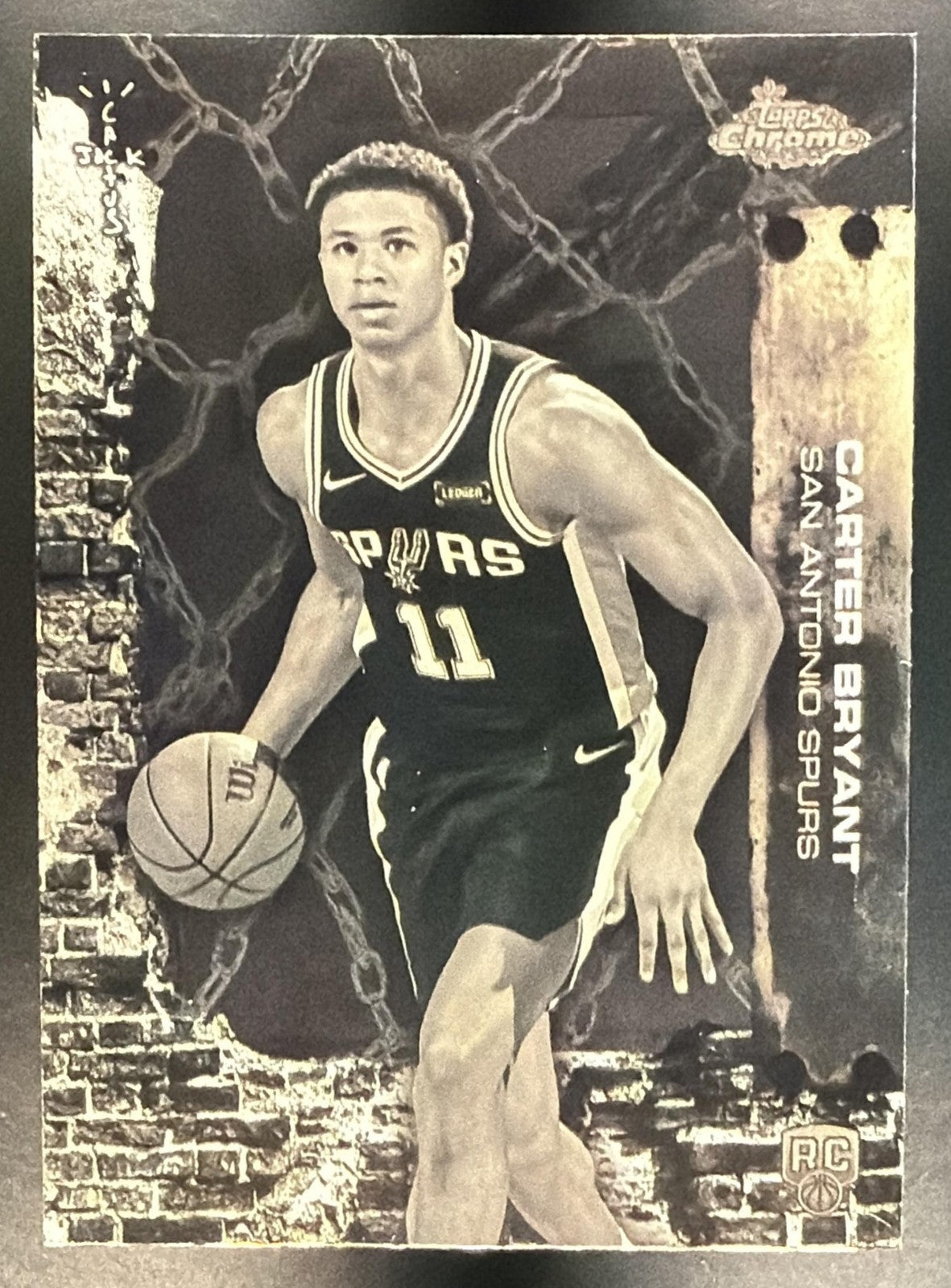 CARTER BRYANT 2025-26 TOPPS CHROME X CACTUS JACK #74 RC SPURS