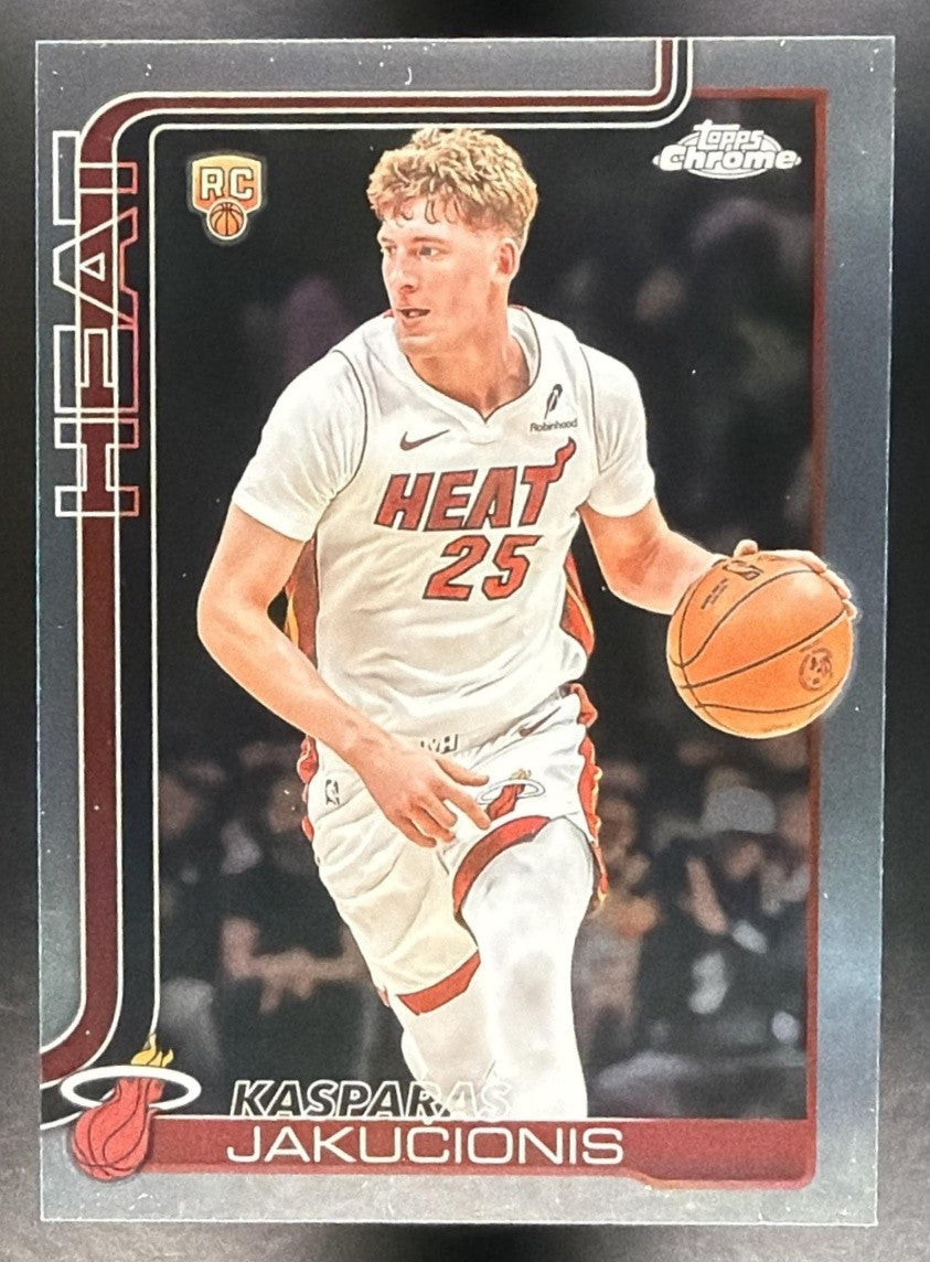 KASPARAS JAKUCIONIS 2025-26 TOPPS CHROME UPDATE #170 RC HEAT