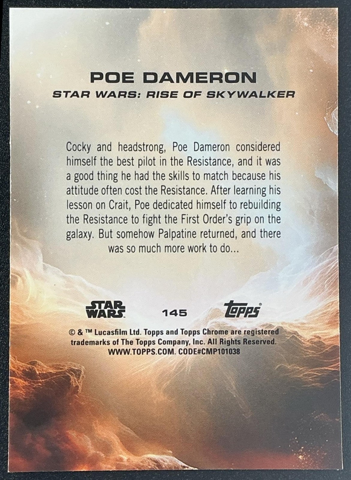 POE DAMERON 2025 TOPPS CHROME STAR WARS SAPPHIRE #145