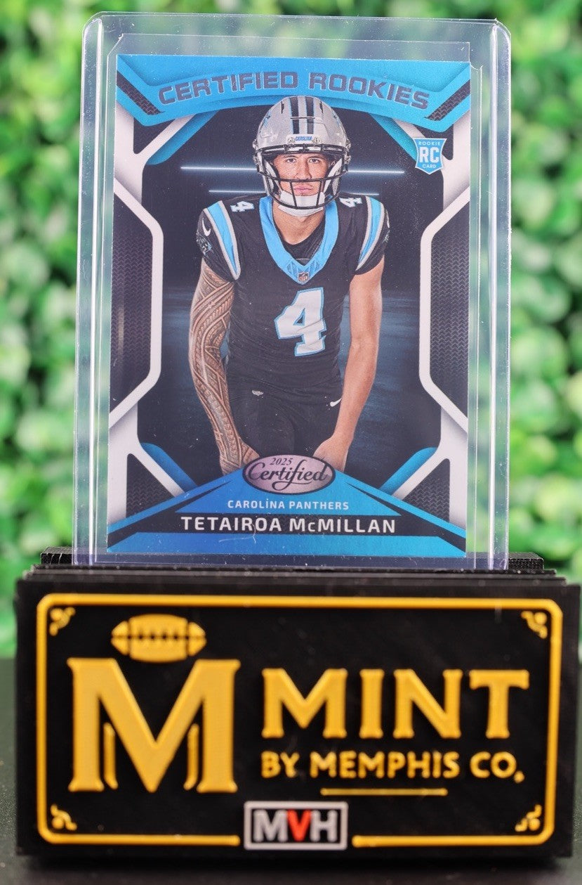 TETAIROA MCMILLAN 2025 PANINI CERTIFIED- CERTIFIED ROOKIES RC PANTHERS