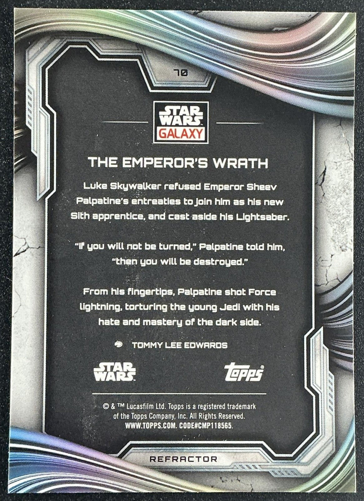 THE EMPEROR'S WRATH 2025 TOPPS CHROME STAR WARS GALAXY #70 REFRACTOR