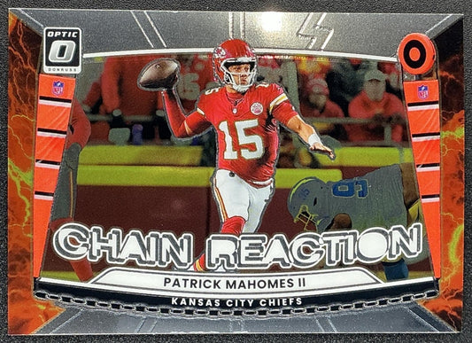 PATRICK MAHOMES II 2025 PANINI DONRUSS OPTIC #4 CHAIN REACTION CHIEFS