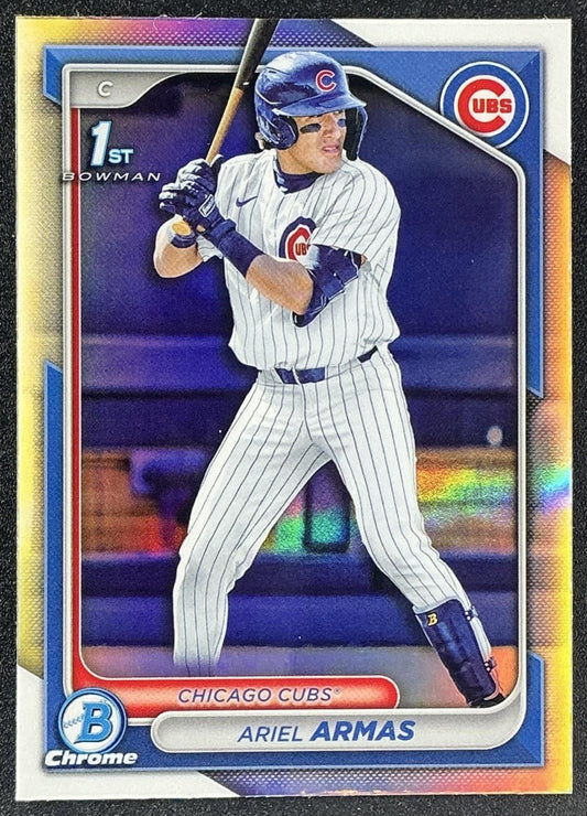 ARIEL ARMAS 2024 BOWMAN DRAFT #BDC-109 CHROME REFRACTOR 1ST PROSPECT CUBS