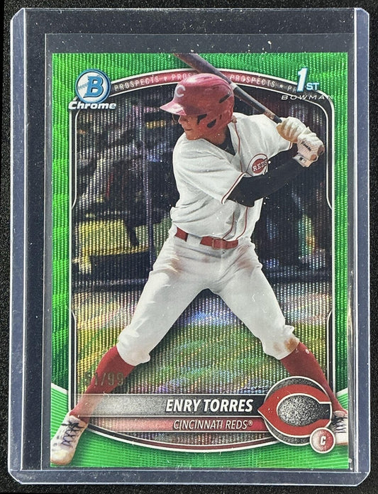 2025 Bowman Chrome Enry Torres #BCP-168 Green Wave Refractor /99 1st Prospect