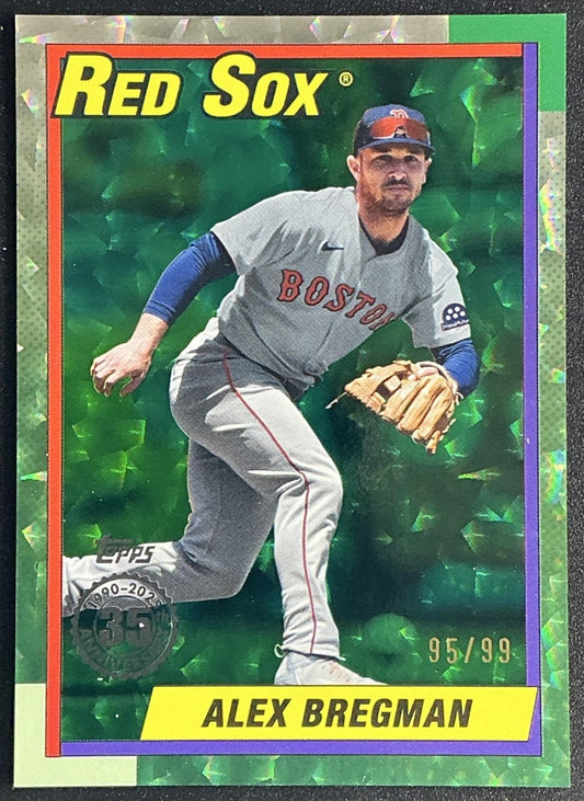 2025 Topps Alex Bregman 1990 Baseball Green Crackle Foil /99