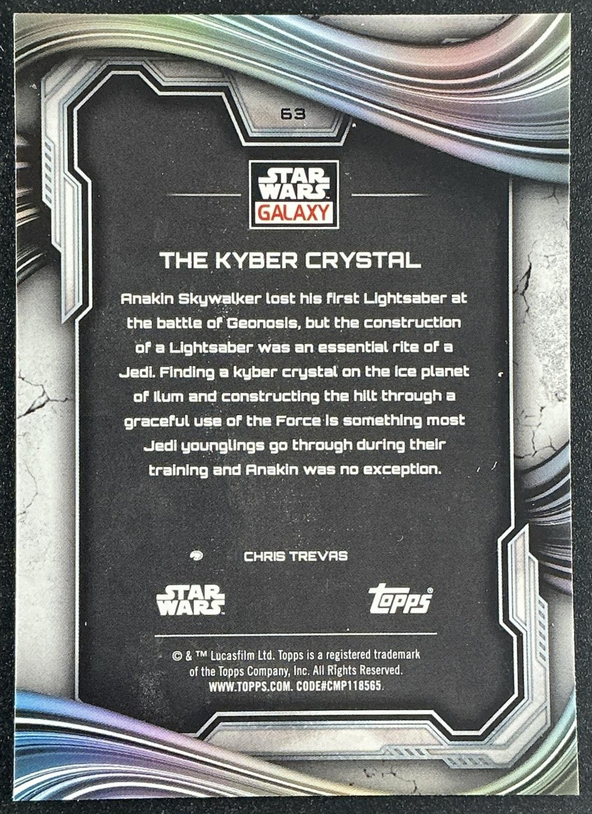THE KYBER CRYSTAL 2025 TOPPS CHROME STAR WARS GALAXY #63