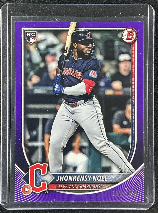 JHONKENSY NOEL 2025 BOWMAN #81 PURPLE BORDER 162/250 RC GUARDIANS