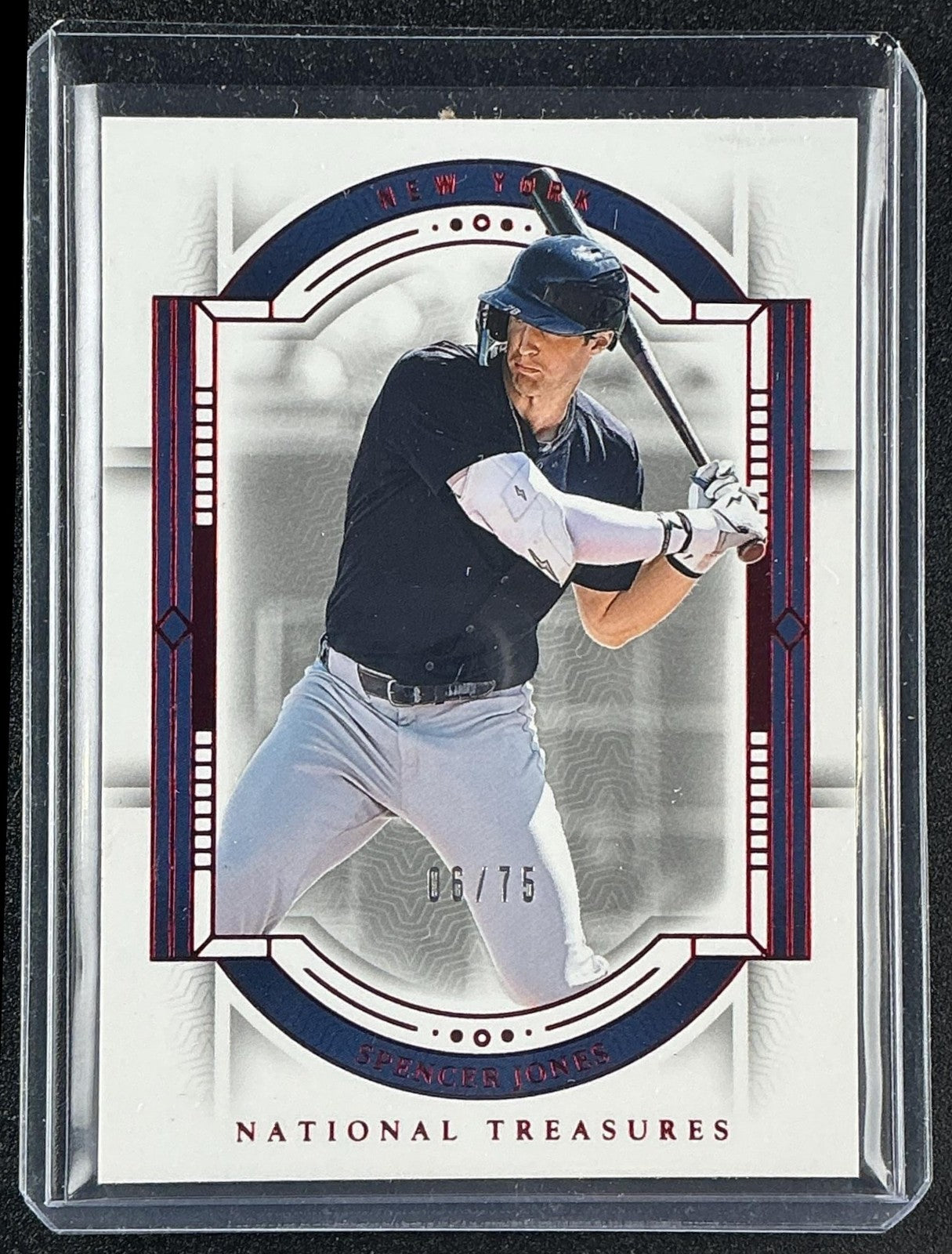 SPENCER JONES 2024 PANINI NATIONAL TREASURES #85 RED 6/75 YANKEES