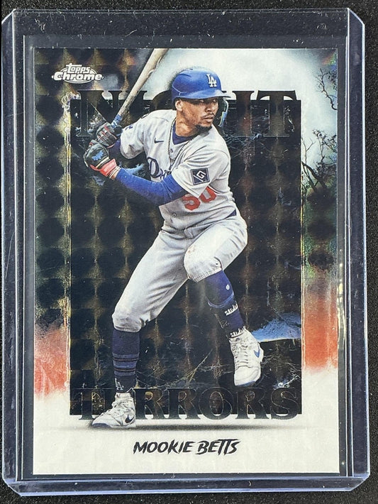 2025 Topps Chrome Update Mookie Betts #NT-9 Night Terrors Geometric Refractor