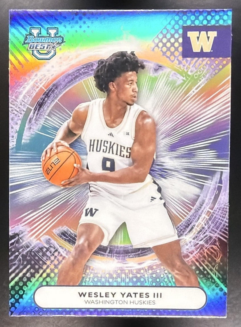 WESLEY YATES III 2025-26 BOWMAN BEST UNIVERSITY #51 REFRACTOR HUSKIES