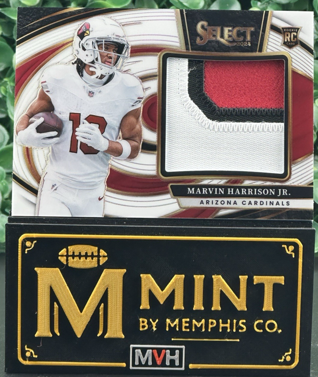 MARVIN HARRISON JR  2024 SELECT JUMBO ROOKIE SWATCH PATCH RC WHITE /75 CARDINALS