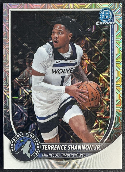 TERRENCE SHANNON JR. 2025-26 BOWMAN #BCV-105 CHROME MOJO REFRACTOR TIMBERWOLVES
