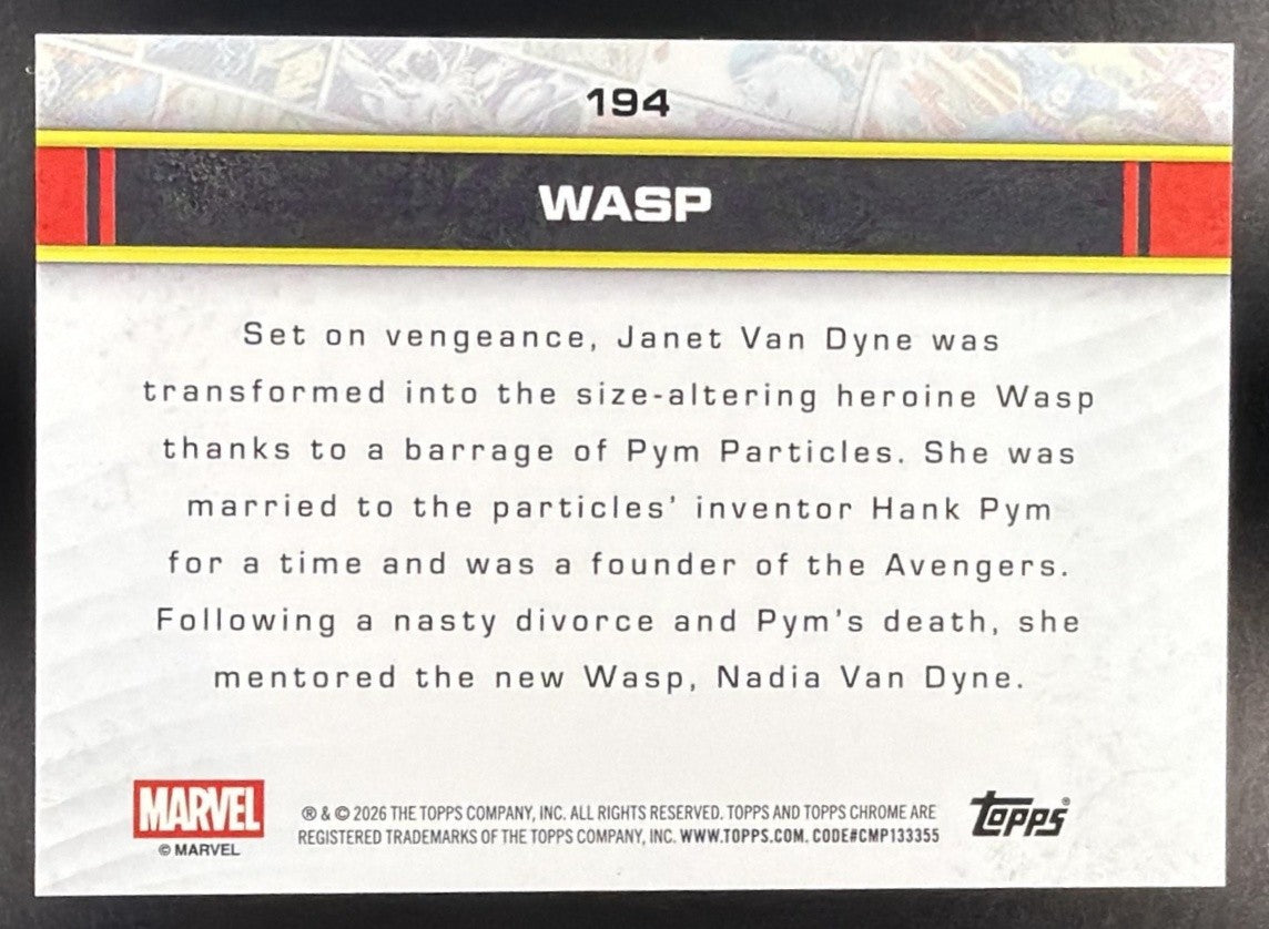 WASP 2026 TOPPS CHROME MARVEL COMICS #194 LOGOFRACTOR /61