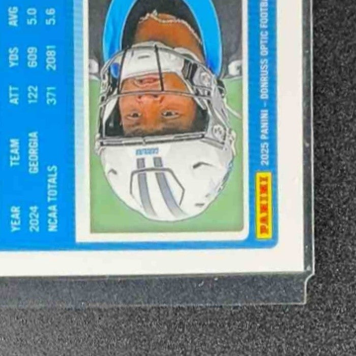 2025 Panini Donruss Optic Trevor Etienne #222 Rated Rookie Blue Hyper Prizm