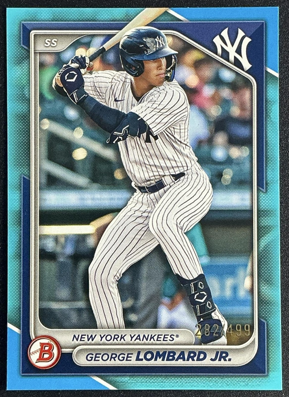 GEORGE LOMBARD JR. 2024 BOWMAN DRAFT #BD-118 SKY BLUE 282/499 YANKEES