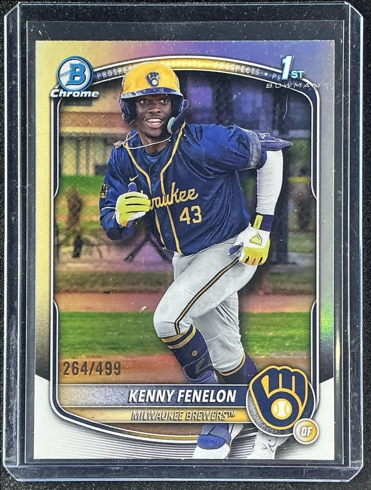 KENNY FENELON 2025 BOWMAN CHROME #BCP-190 REFRACTOR 264/499 1ST PROSPECT BREWERS