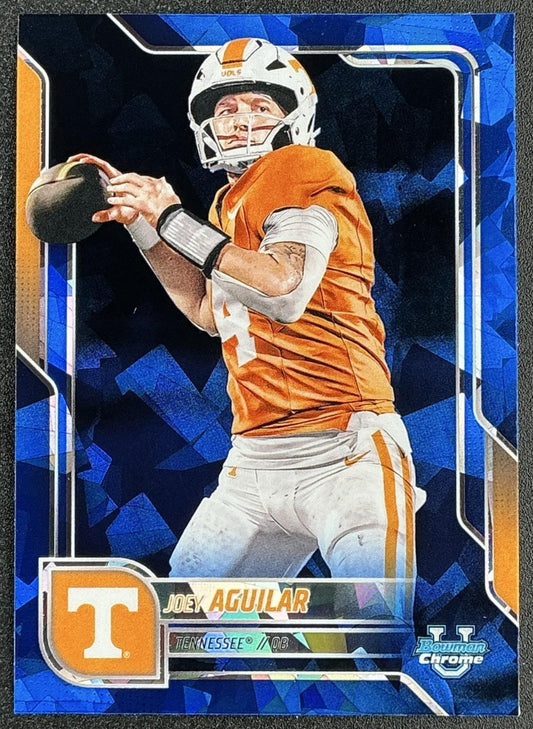 JOEY AGUILAR 2025 BOWMAN CHROME UNIVERSITY SAPPHIRE #192 PROSPECT VOLUNTEERS