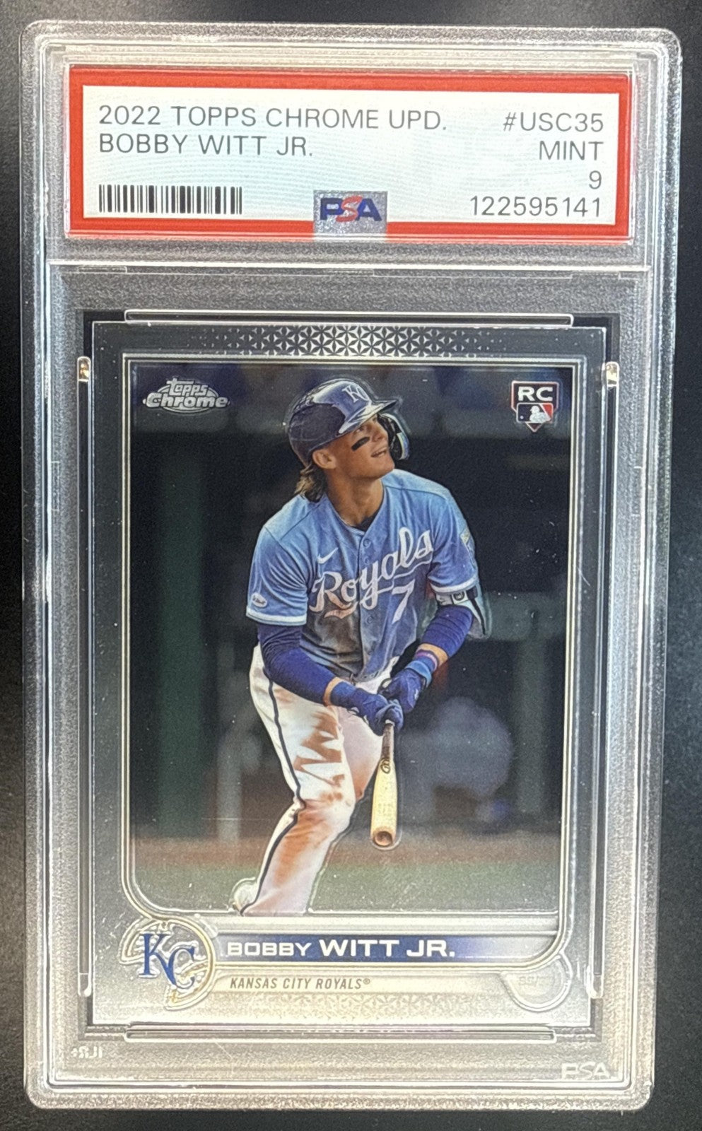 BOBBY WITT JR. 2022 TOPPS CHROME UPDATE #USC35 RC ROYALS PSA 9