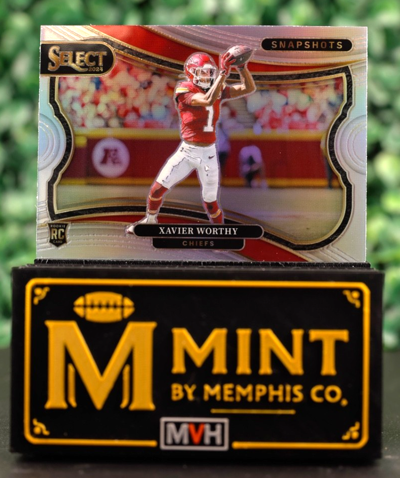 XAVIER WORTHY 2024 PANINI SELECT SNAPSHOTS SILVER PRIZM ROOKIE #19 RC CHIEFS