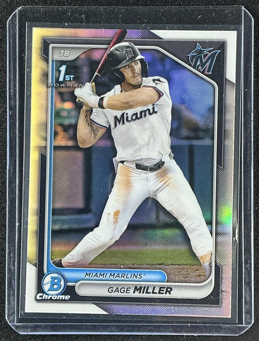 GAGE MILLER 2024 BOWMAN DRAFT #BDC-64 CHROME REFRACTOR 1ST PROSPECT MARLINS