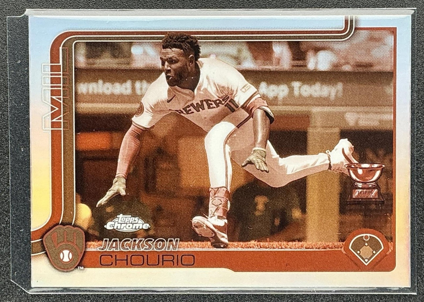 JACKSON CHOURIO 2025 TOPPS CHROME #262 SEPIA REFRACTOR BREWERS