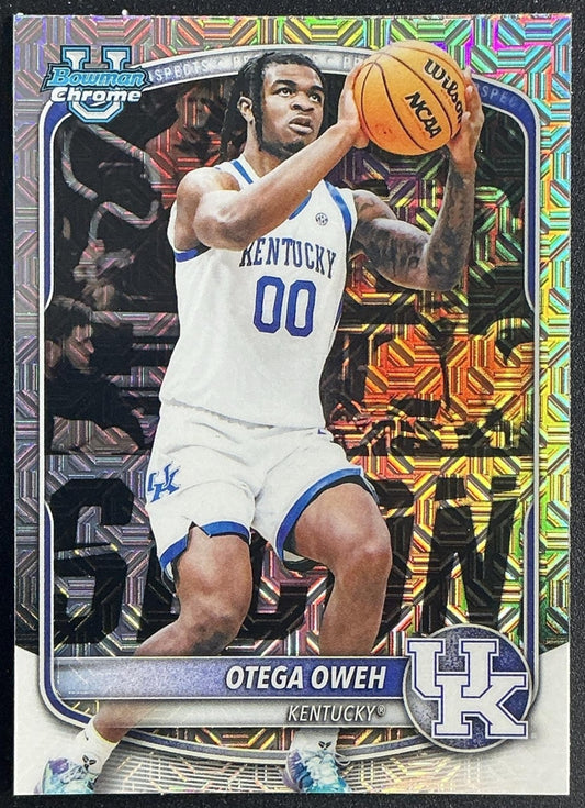 OTEGA OWEH 2025-26 BOWMAN #BCP-98 CHROME MOJO REFRACTOR 1ST PROSPECT WILDCATS