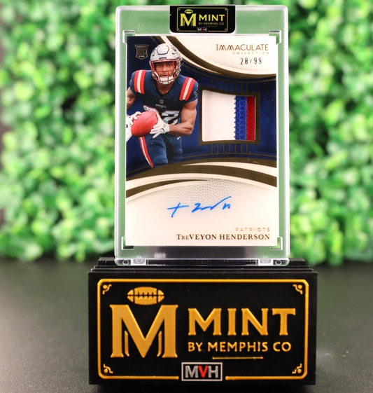 TREVEYON HENDERSON 2025 IMMACULATE ROOKIE PATCH ON CARD AUTO RC SP /99 RPA