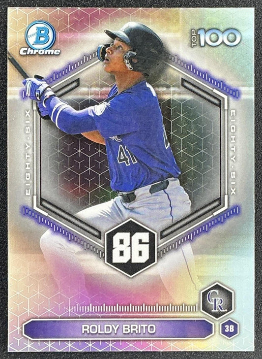 ROLDY BRITO 2026 BOWMAN #BTP-86 SCOUTS TOP 100 CHROME ROCKIES