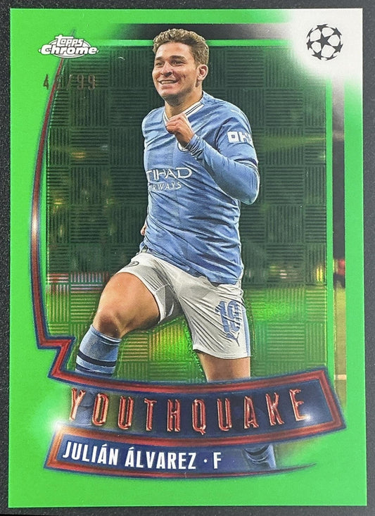 2023 Topps Chrome Julian Alvarez #YQ-17 Youthquake Green Refractor /99