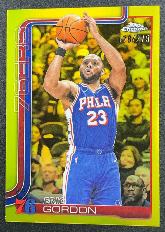 ERIC GORDON 2025-26 TOPPS CHROME #184 YELLOW REFRACTOR 178/275 76ERS