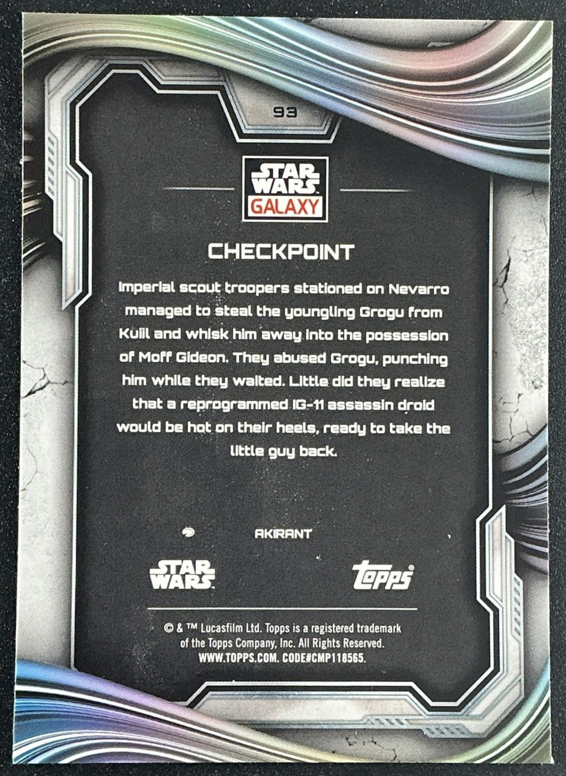 CHECKPOINT 2025 TOPPS CHROME STAR WARS GALAXY #93