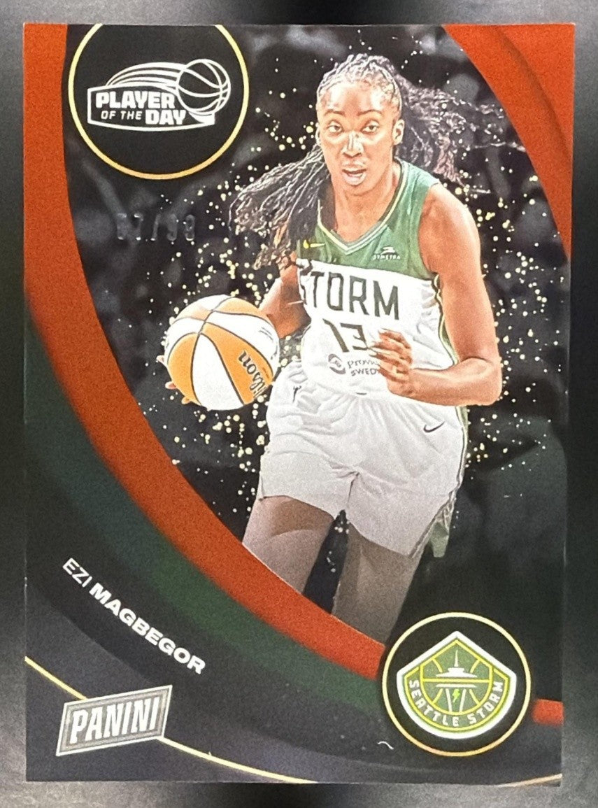 EZI MAGBEGOR 2025 PANINI WNBA PLAYER OF THE DAY #34 RED /99 STORM