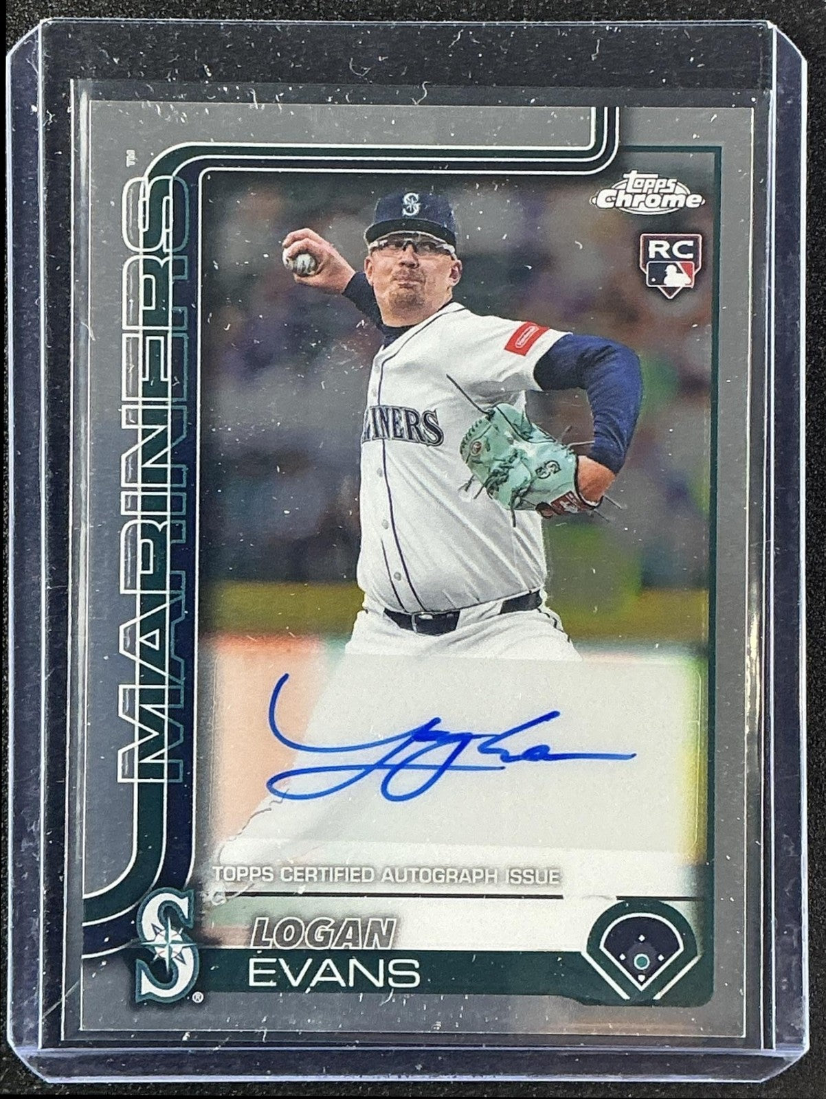 LOGAN EVANS 2025 TOPPS CHROME UPDATE #AC-LE AUTO RC MARINERS
