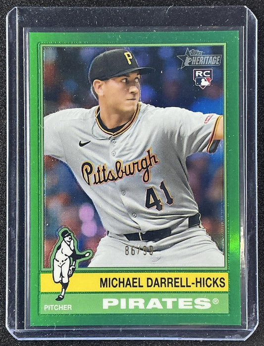2025 Topps Heritage Michael Darrell-Hicks Chrome Green Bordered Refractor /99