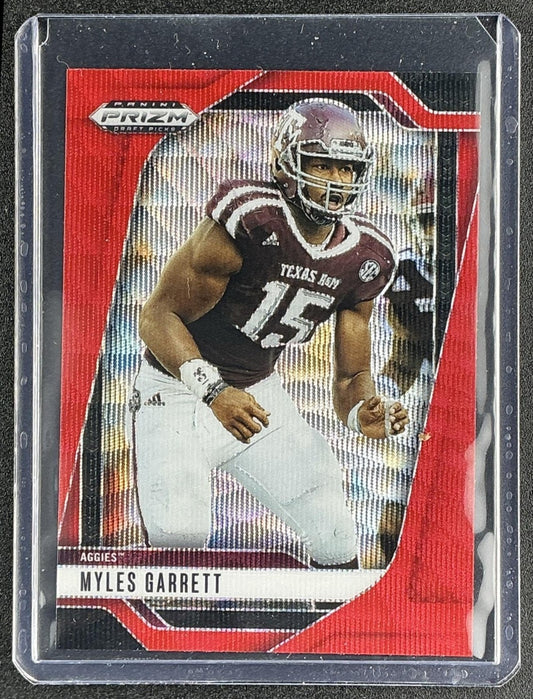 MYLES GARRETT 2025 PANINI PRIZM DRAFT PICKS #197 RUBY WAVE AGGIES