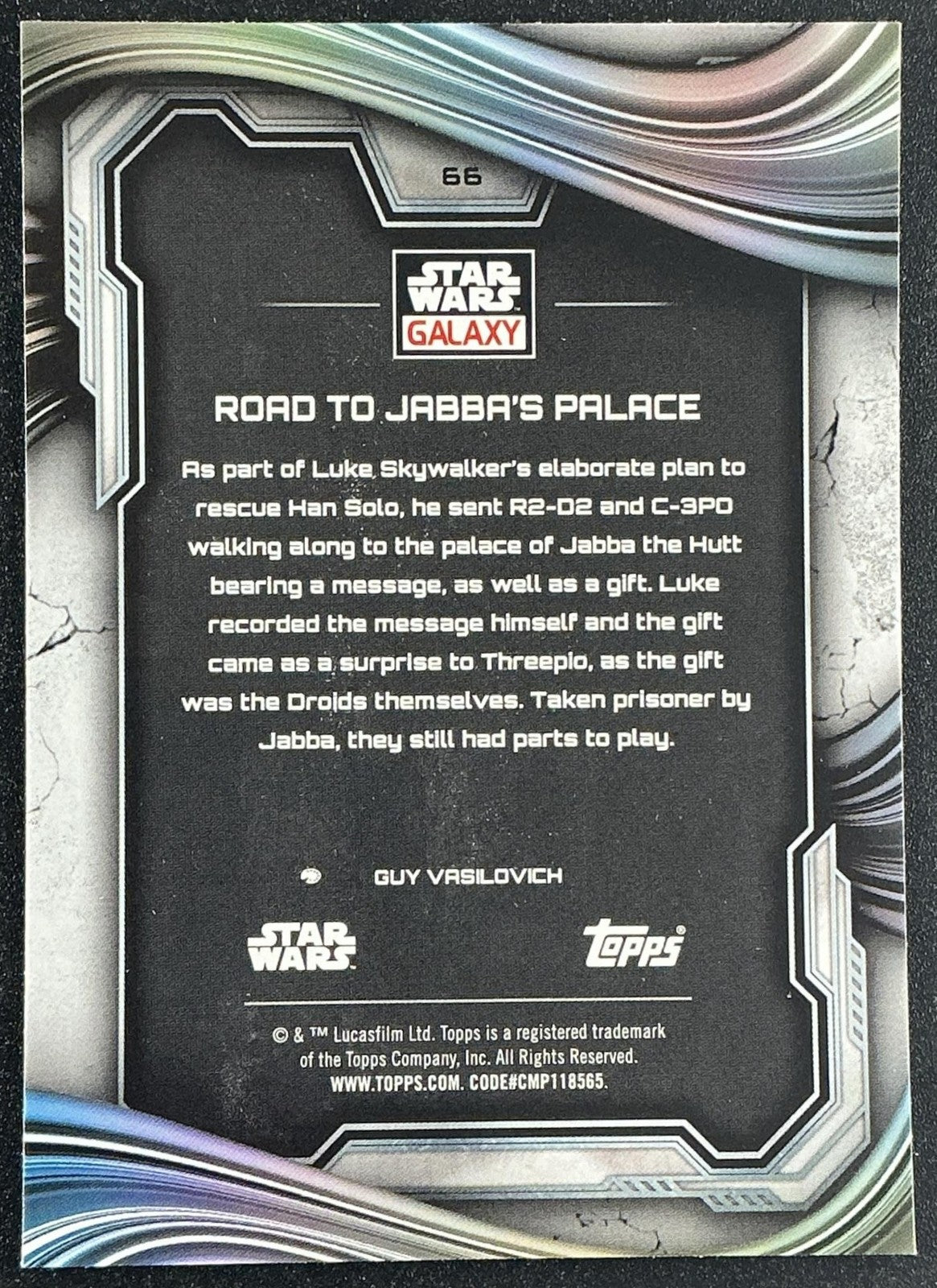 ROAD TO JABBA'S PALACE 2025 TOPPS CHROME STAR WARS GALAXY #66
