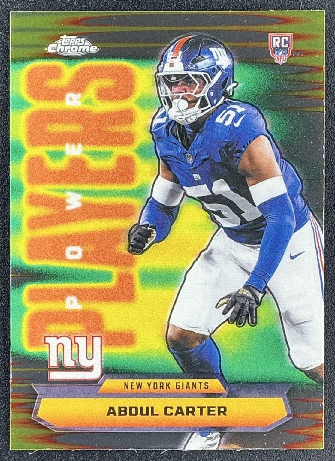 ABDUL CARTER 2025 TOPPS CHROME #PP-40 POWER PLAYERS RC GIANTS