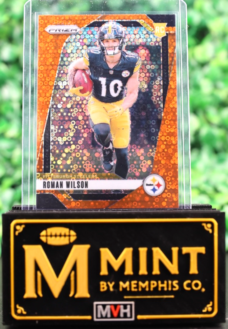 ROMAN WILSON 2024 PANINI PRIZM FOOTBALL ORANGE DISCO ROOKIE RC STEELERS #384