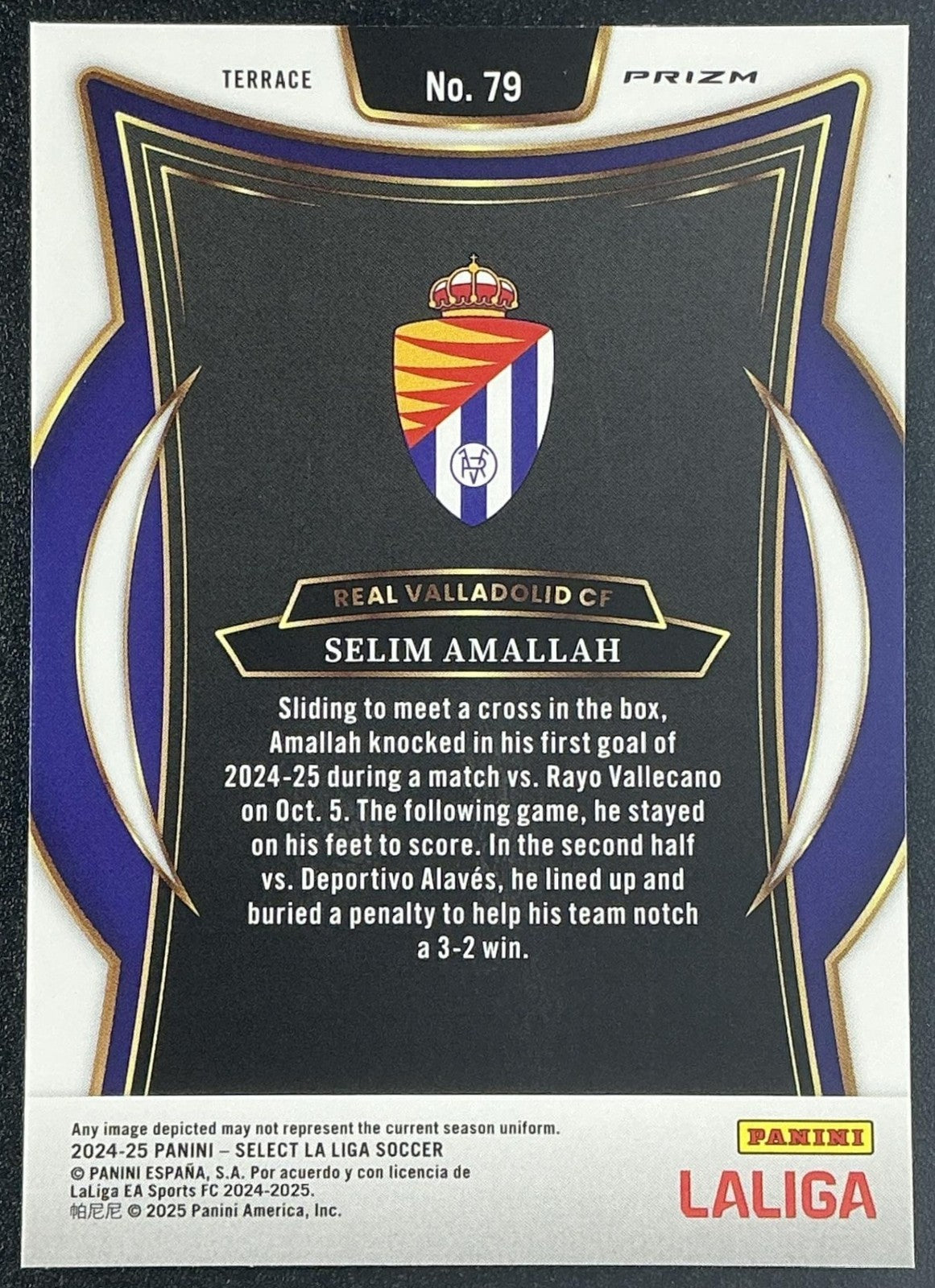 2024 Panini Select La Liga Selim Amallah #79 Multi-Color Prizm Terrace