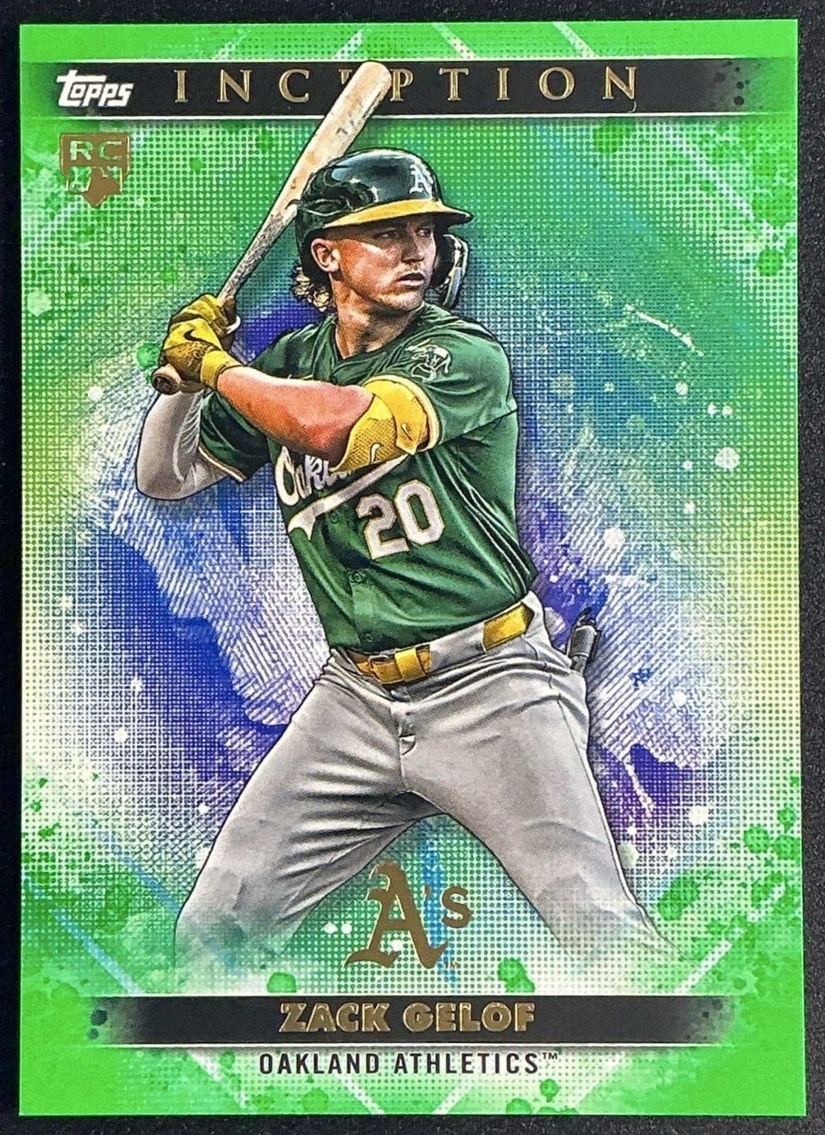 ZACK GELOF 2024 TOPPS INCEPTION #56 GREEN RC ATHLETICS