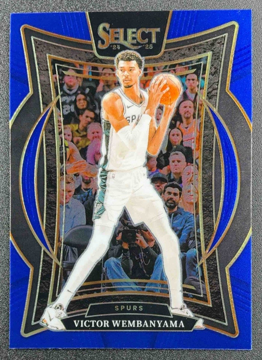 VICTOR WEMBANYAMA 2024-25 PANINI SELECT #9 CONCOURSE BLUE PRIZM SPURS