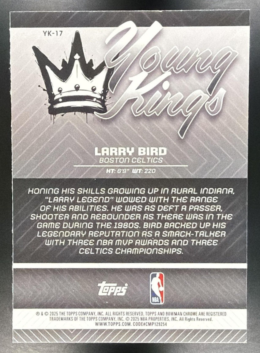 LARRY BIRD 2025-26 BOWMAN #YK-17 CHROME YOUNG KINGS CELTICS