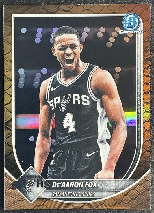 DE'AARON FOX 2025-26 BOWMAN #BCV-144 CHROME REPTILIAN REFRACTOR SPURS