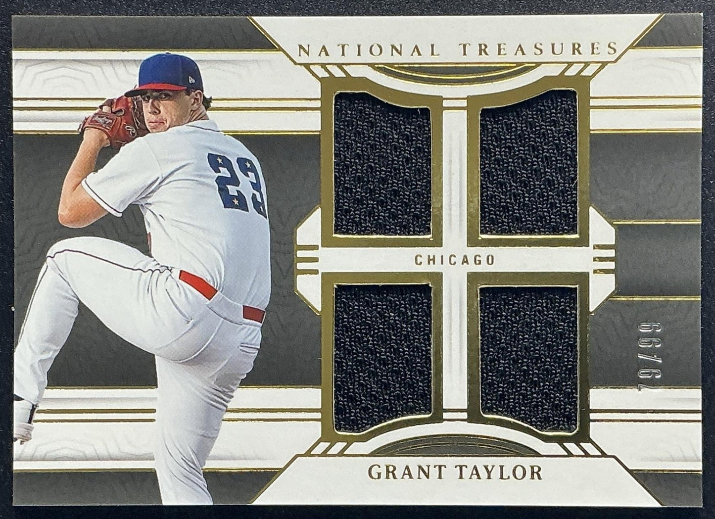 2024 Panini National Treasures Grant Taylor #GSQ-GT Game Gear Swatches Quad /99