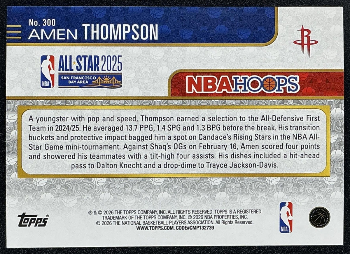AMEN THOMPSON 2025-26 TOPPS HOOPS #300 ALL-STAR ROCKETS
