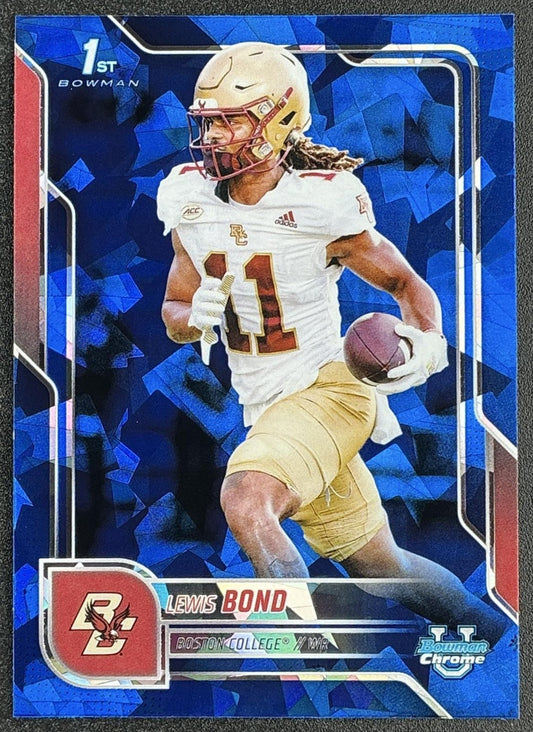 LEWIS BOND 2025 BOWMAN CHROME UNIVERSITY SAPPHIRE #98 1ST PROSPECT EAGLES