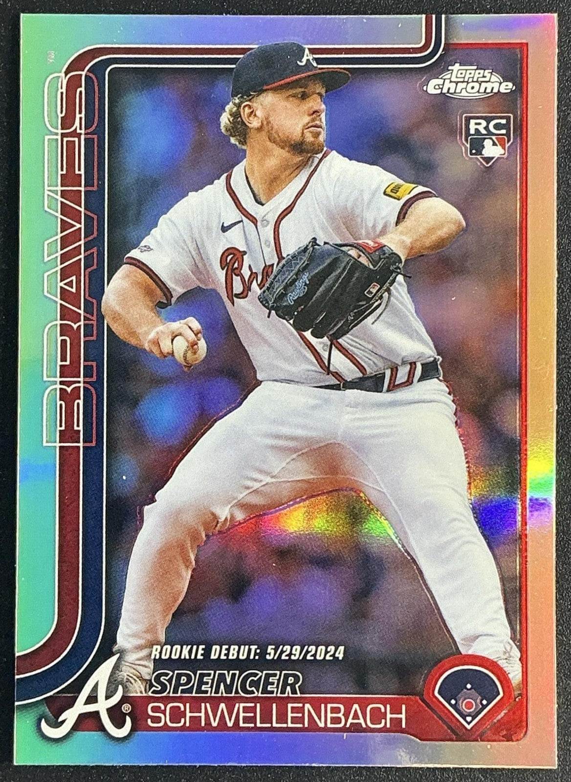 SPENCER SCHWELLENBACH 2025 TOPPS CHROME UPDATE #USC132 REFRACTOR RC BRAVES