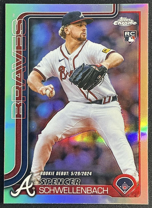 SPENCER SCHWELLENBACH 2025 TOPPS CHROME UPDATE #USC132 REFRACTOR RC BRAVES